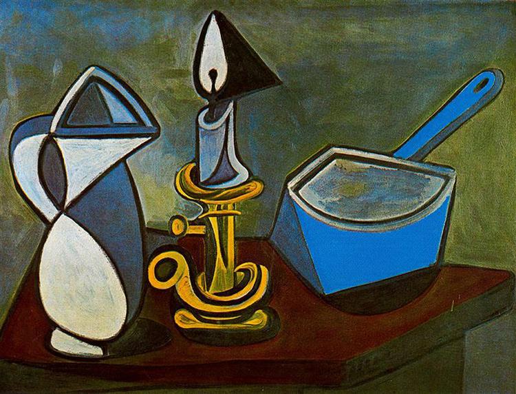 Pablo Picasso Oil Paintings Jug Candle And Enamel Pan